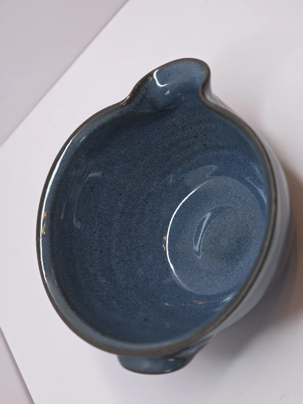 Vintage Pottery Batter Bowl Cobalt Blue- Rustic Farmhouse